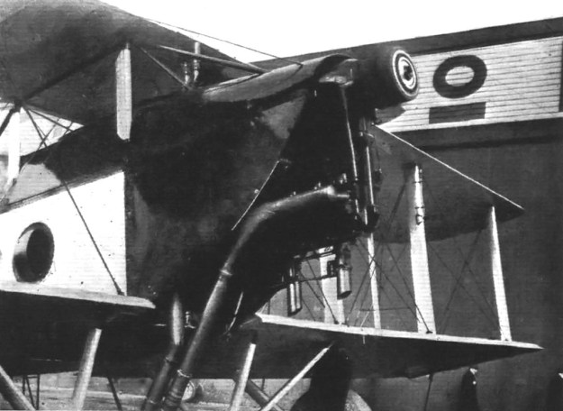 The Typhoon in the Avro 549C Aldershot IV during an engine run.