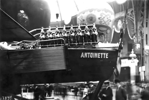 Antoinette VII with 100hp V-16 engine paris 1909