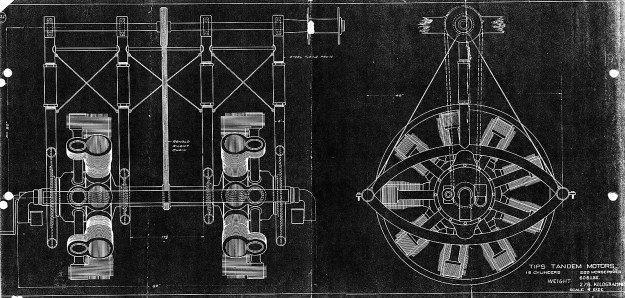 Tips Tandem 18-cylinder engine