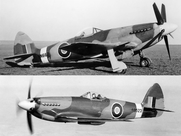 Supermarine Spiteful NN667 and RB523 long scoop