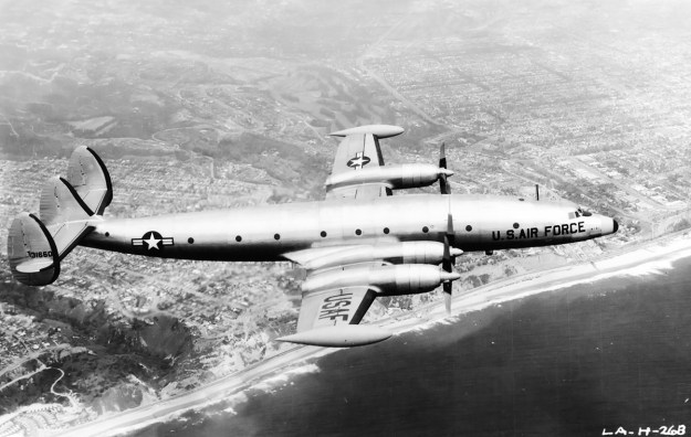Lockheed-1249-YC-121F-131660-over-Pacific-Palisades